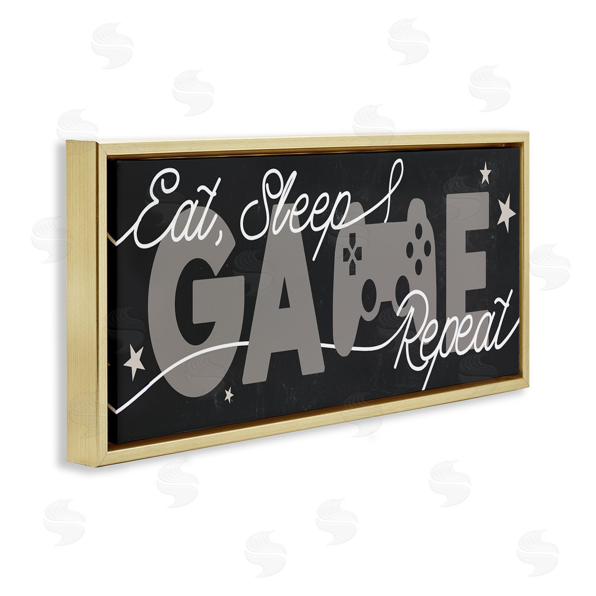 Stupell Studio Eat Sleep Game Repeat Quote Stars and Controller