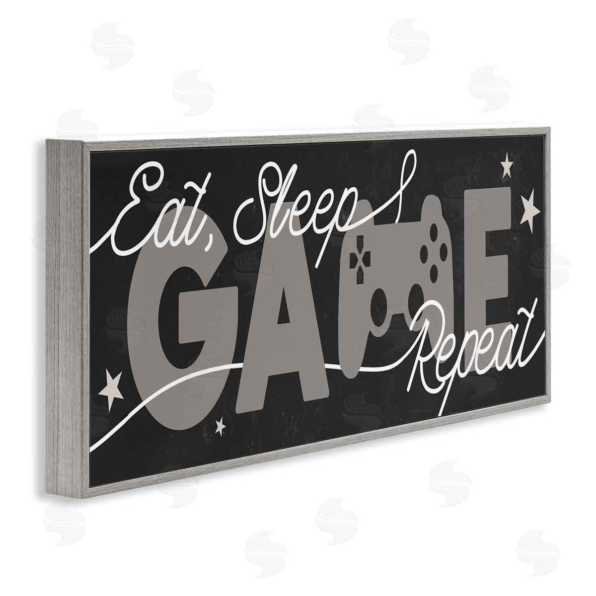 Stupell Studio Eat Sleep Game Repeat Quote Stars and Controller