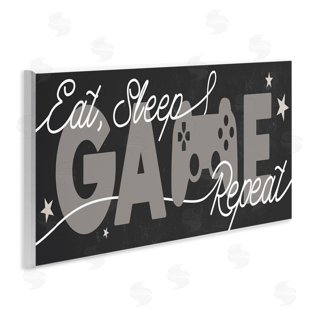 Stupell Studio Eat Sleep Game Repeat Quote Stars and Controller
