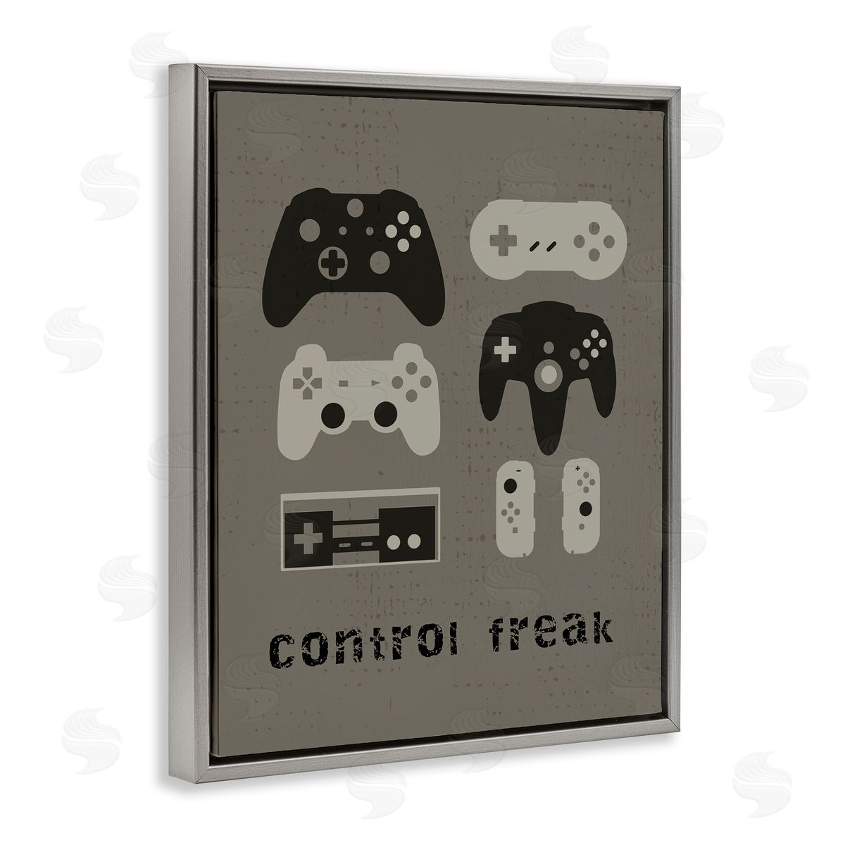Stupell Studio Control fr_sideeak Distressed Pattern Black Grey Controllers