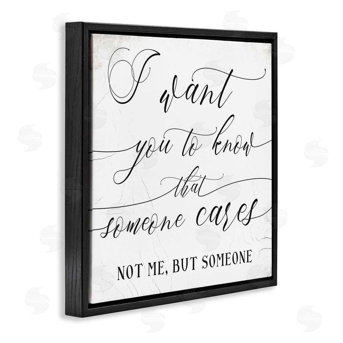 Stupell Studio Know that Someone Cares Quote Humorous Friendship Black Floating Frame Canvas Wall Art Print