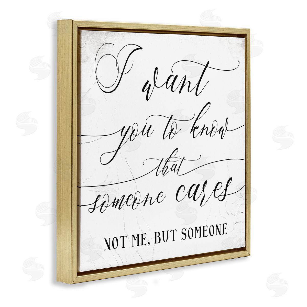 Stupell Studio Know that Someone Cares Quote Humorous Friendship Gold Floating Frame Canvas Wall Art Print