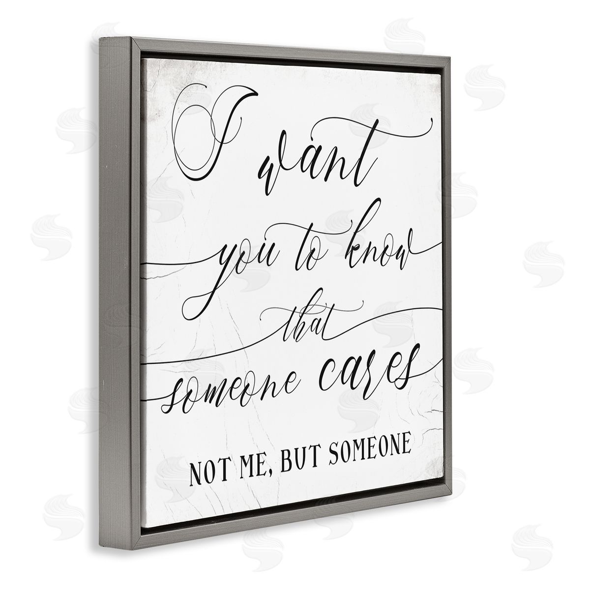 Stupell Studio Know that Someone Cares Quote Humorous Friendship Gray Floating Frame Canvas Wall Art Print