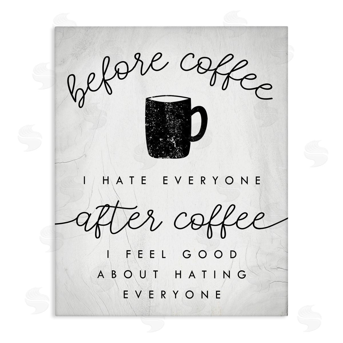 Stupell Studio Before Coffe_sidee Hate Everyone Quote Kitchen Humor