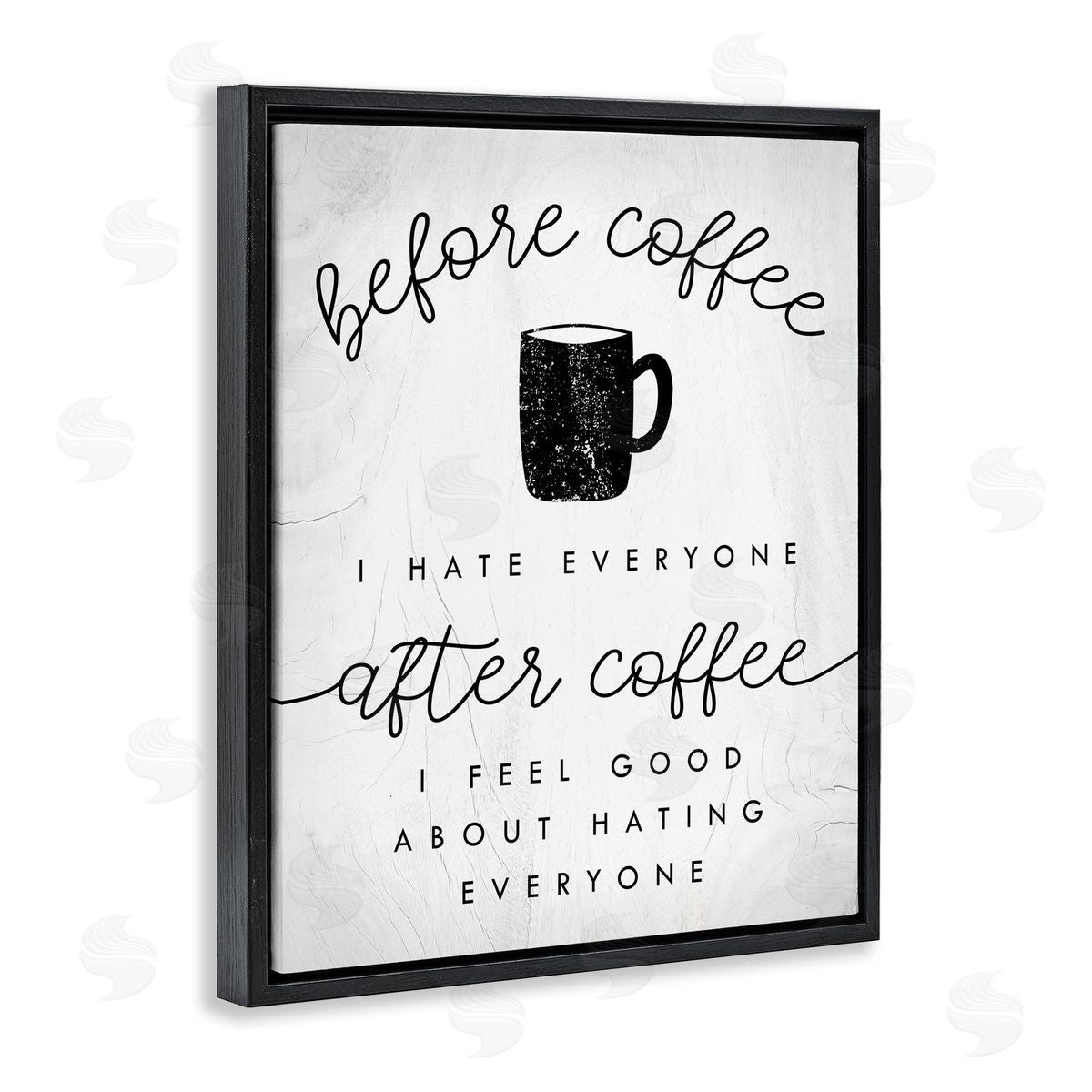 Stupell Studio Before Coffe_sidee Hate Everyone Quote Kitchen Humor