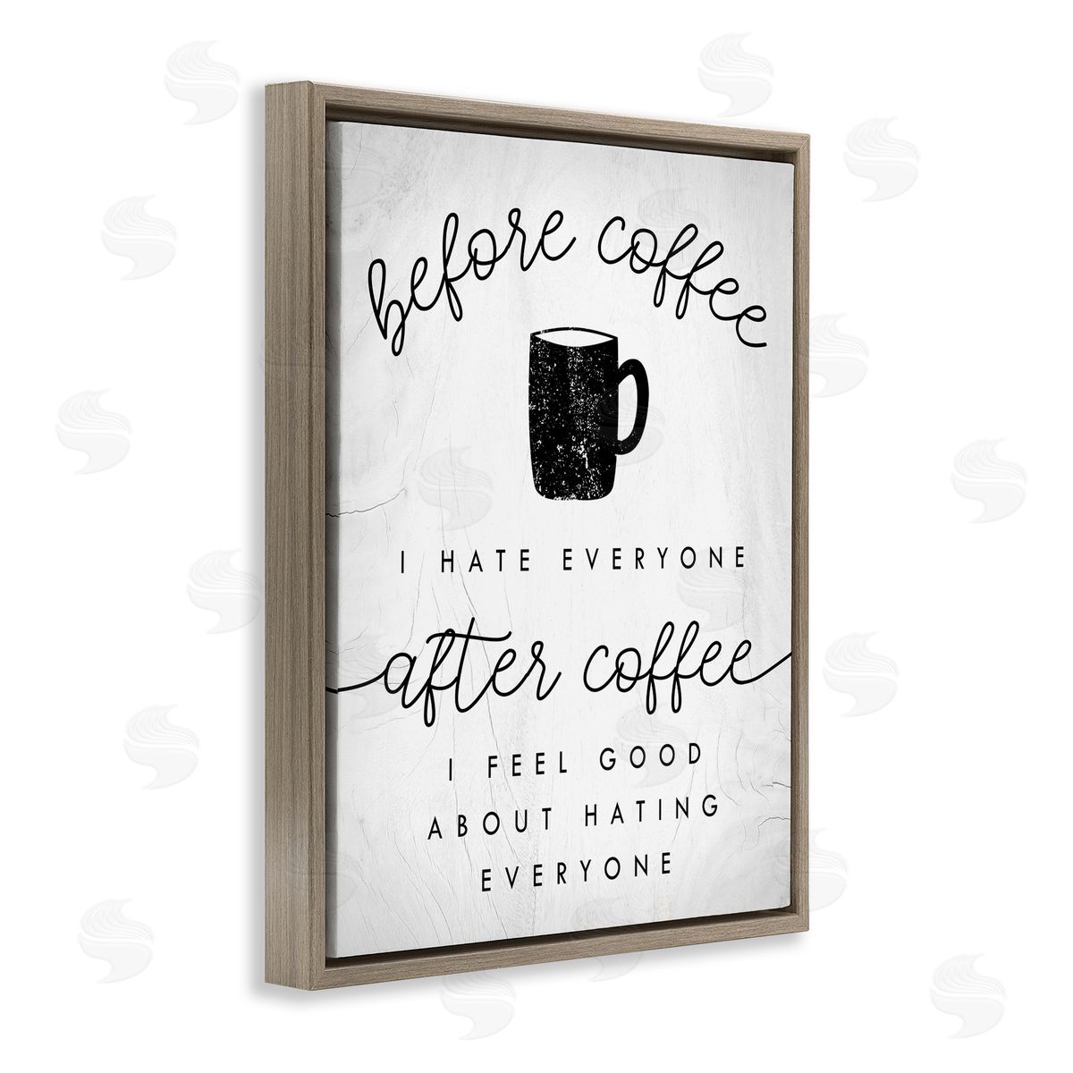 Stupell Studio Before Coffe_sidee Hate Everyone Quote Kitchen Humor
