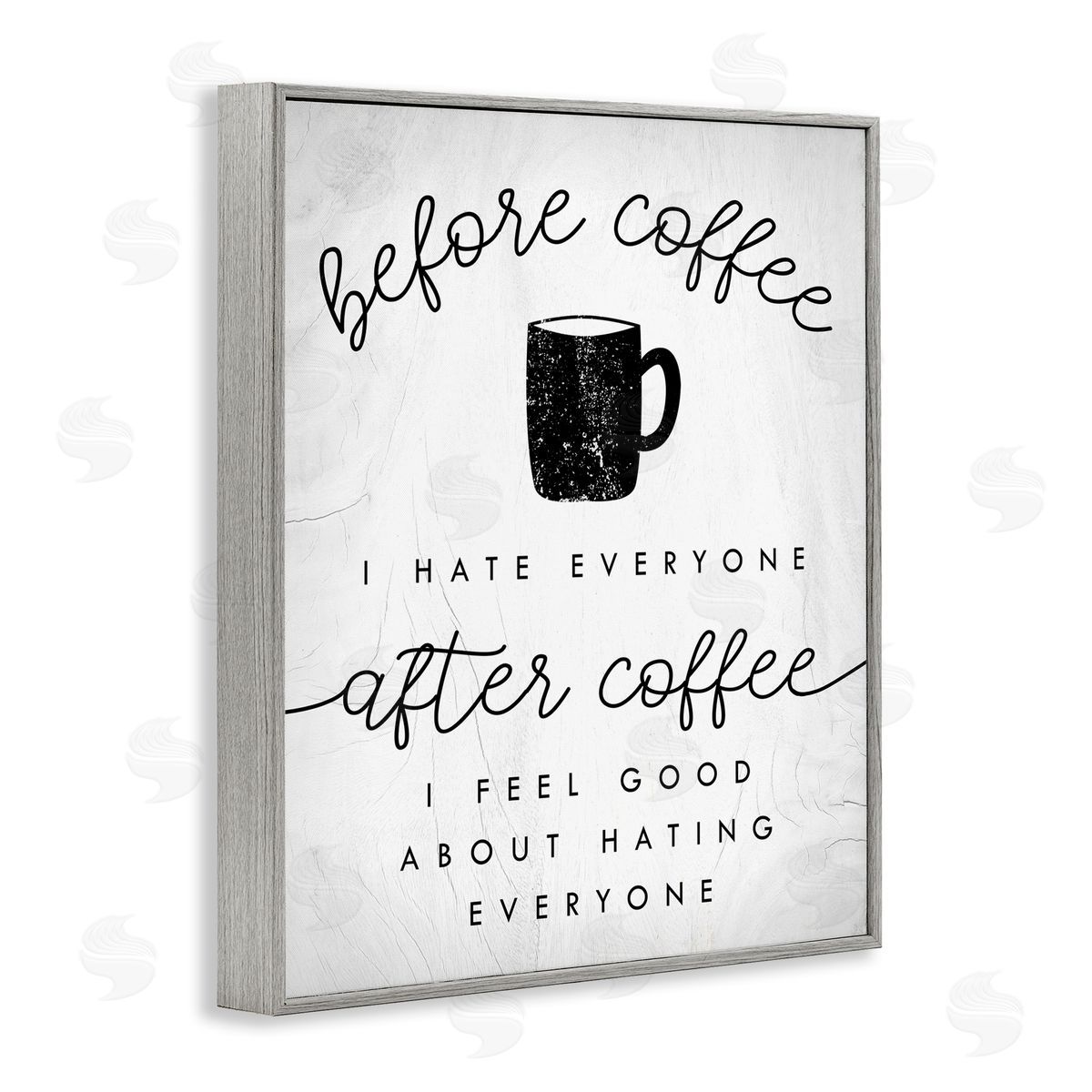 Stupell Studio Before Coffe_sidee Hate Everyone Quote Kitchen Humor