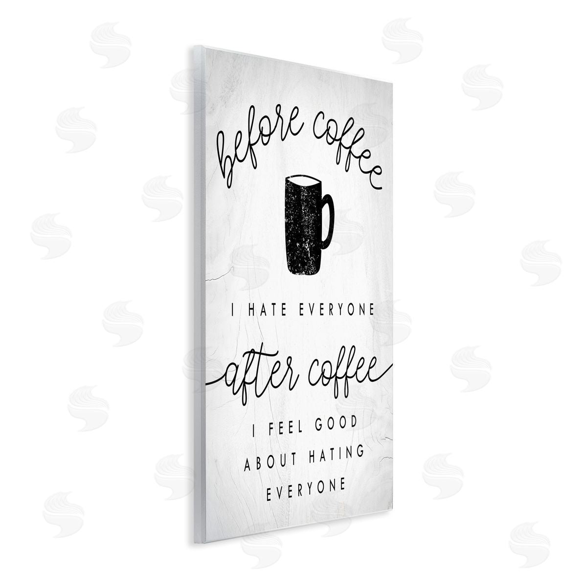 Stupell Studio Before Coffe_sidee Hate Everyone Quote Kitchen Humor