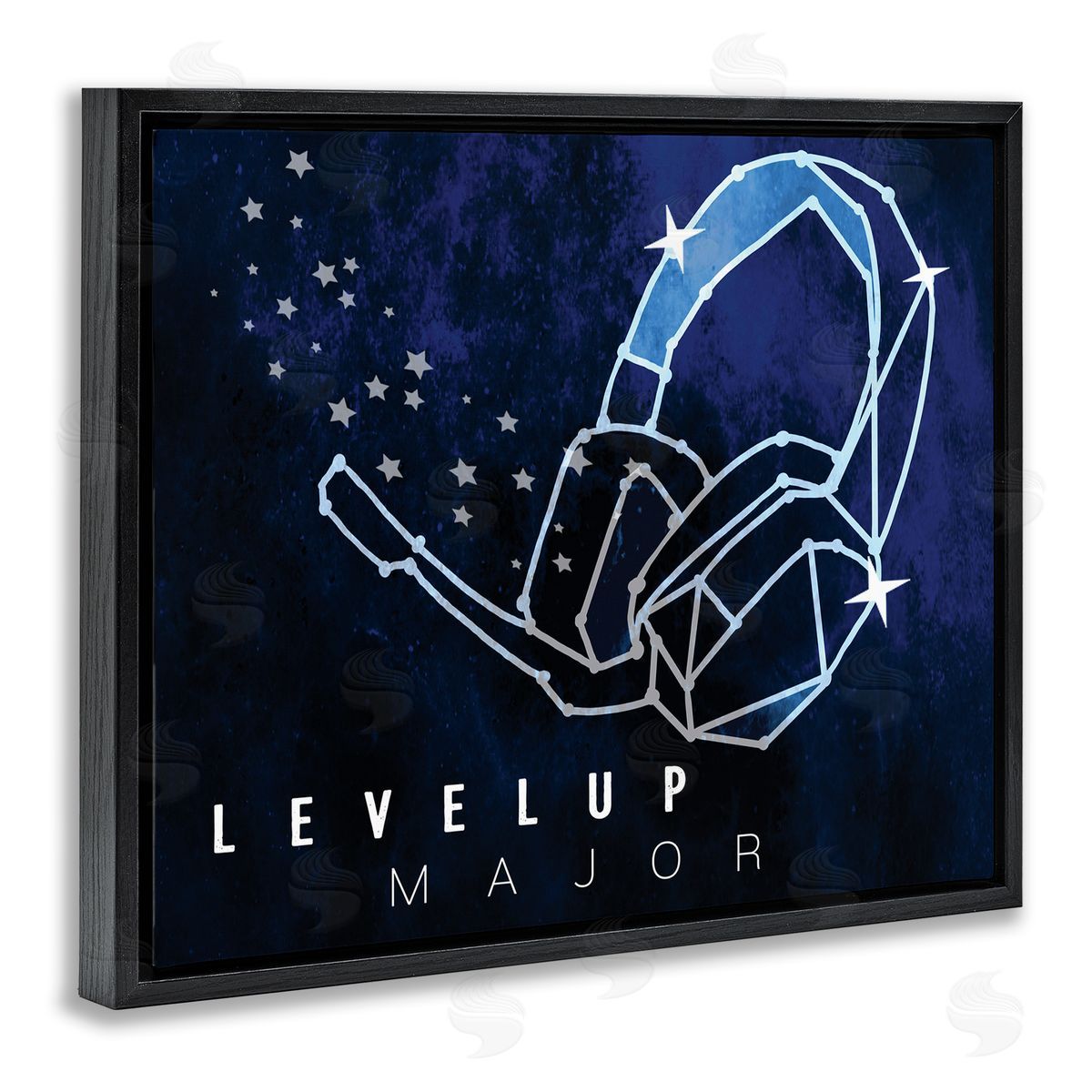 Stupell Studio Level Up Major Gaming Quote Space Stars Headset