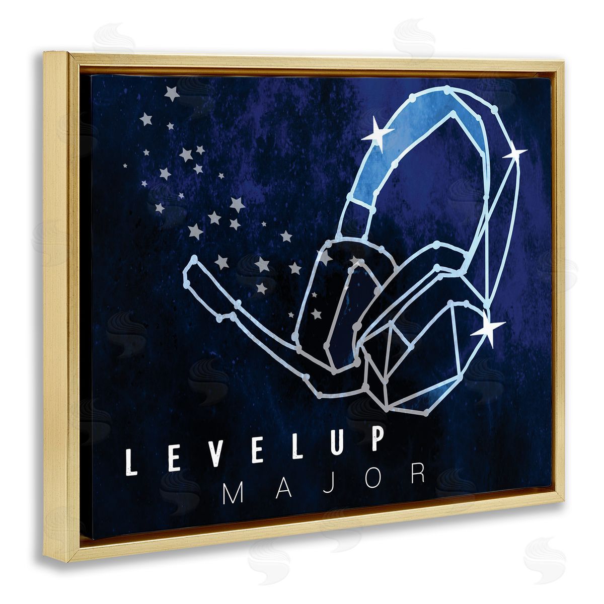 Stupell Studio Level Up Major Gaming Quote Space Stars Headset