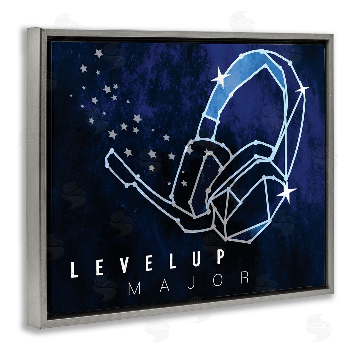 Stupell Studio Level Up Major Gaming Quote Space Stars Headset