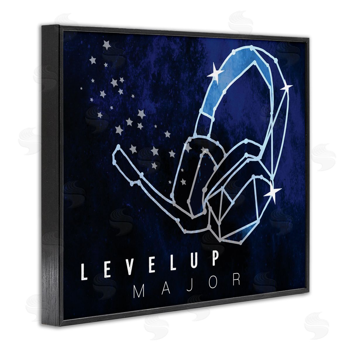 Stupell Studio Level Up Major Gaming Quote Space Stars Headset