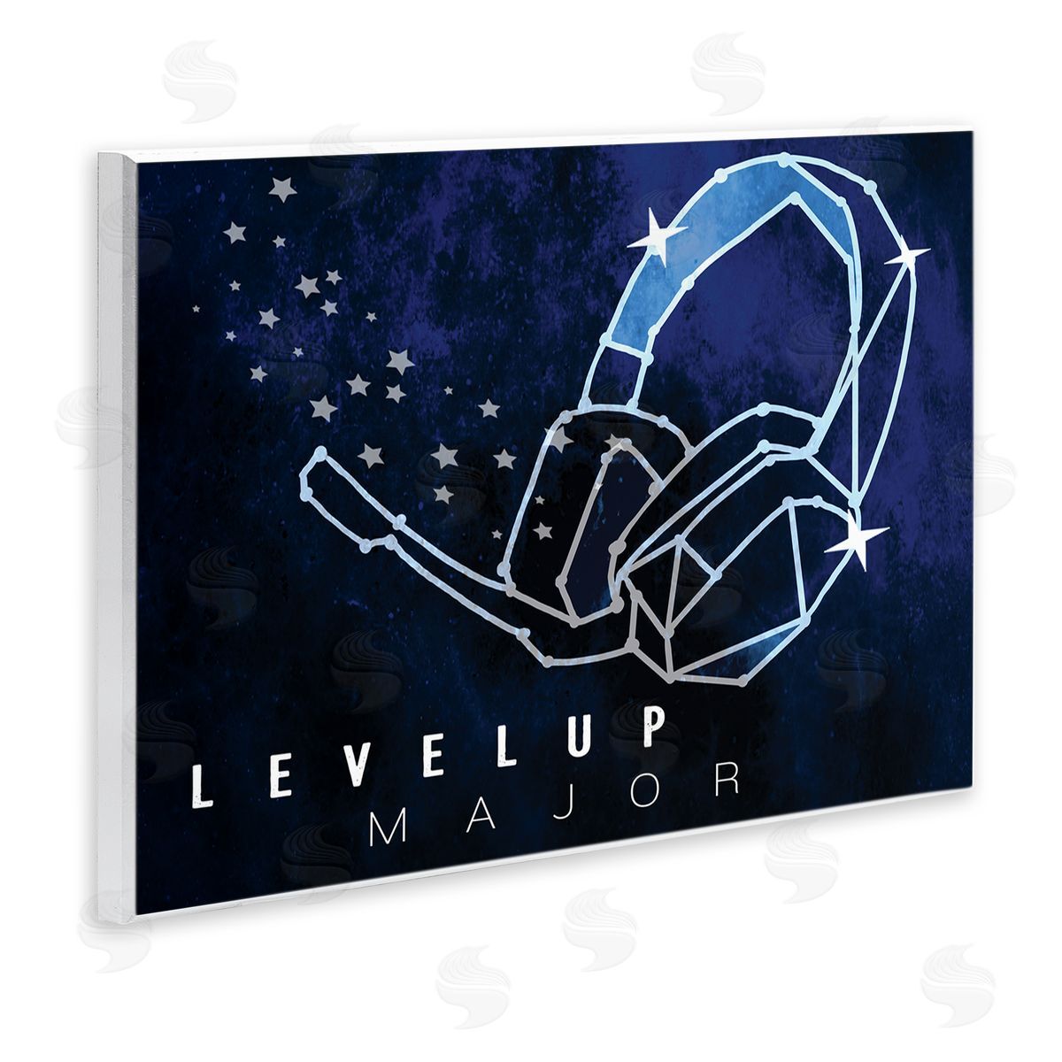 Stupell Studio Level Up Major Gaming Quote Space Stars Headset
