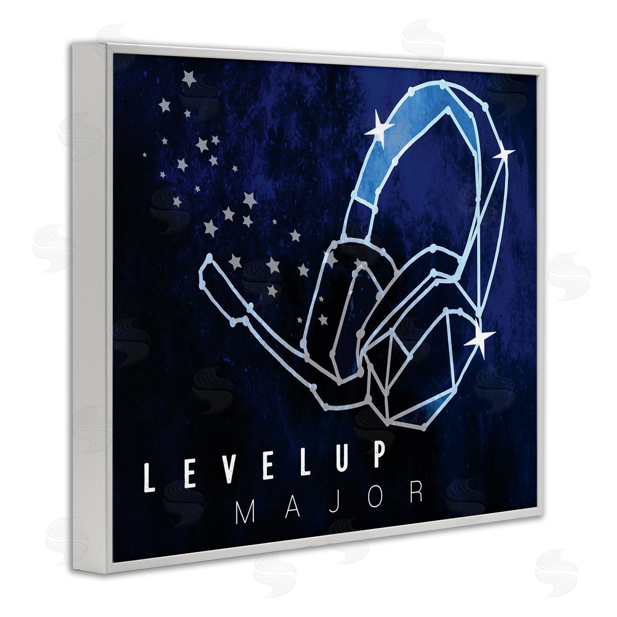 Stupell Studio Level Up Major Gaming Quote Space Stars Headset