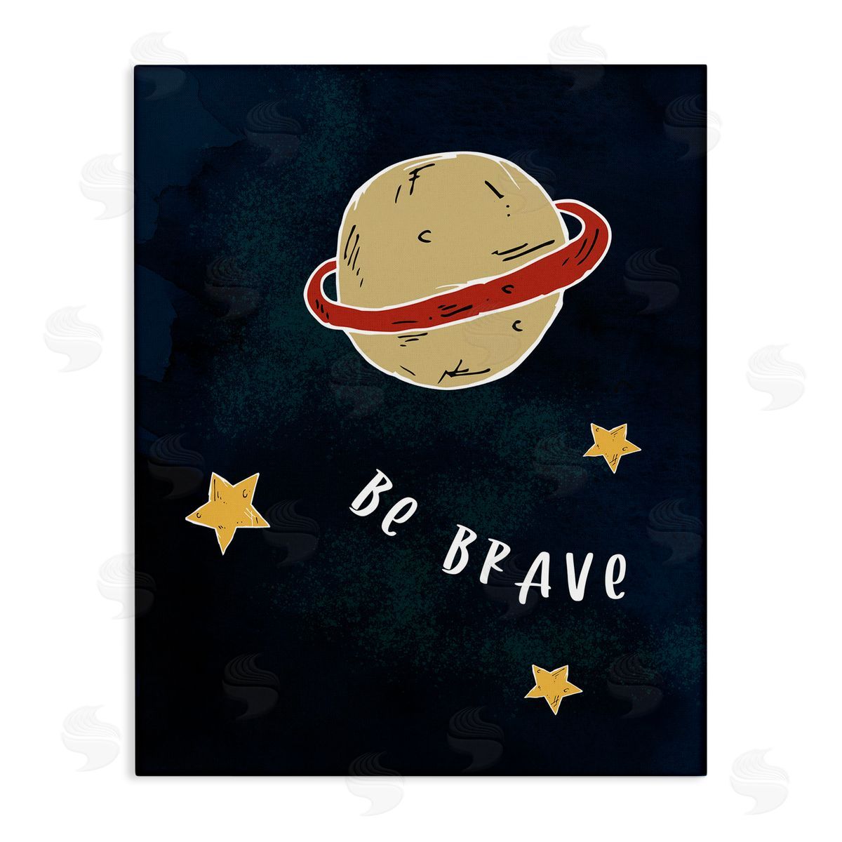 Stupell Studio Be Brave Motivational Phrase Planet and Stars