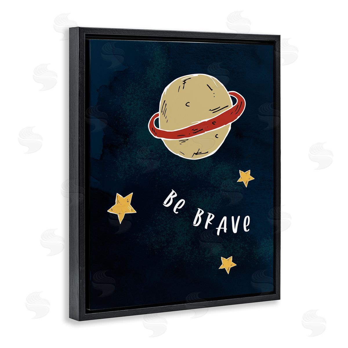 Stupell Studio Be Brave Motivational Phrase Planet and Stars