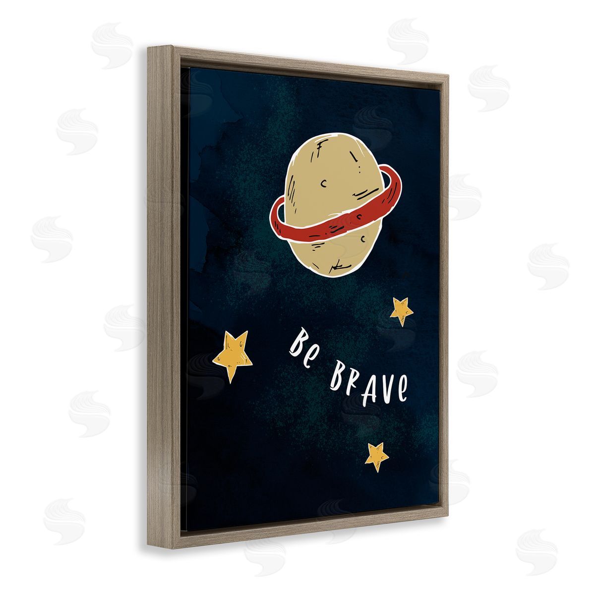 Stupell Studio Be Brave Motivational Phrase Planet and Stars