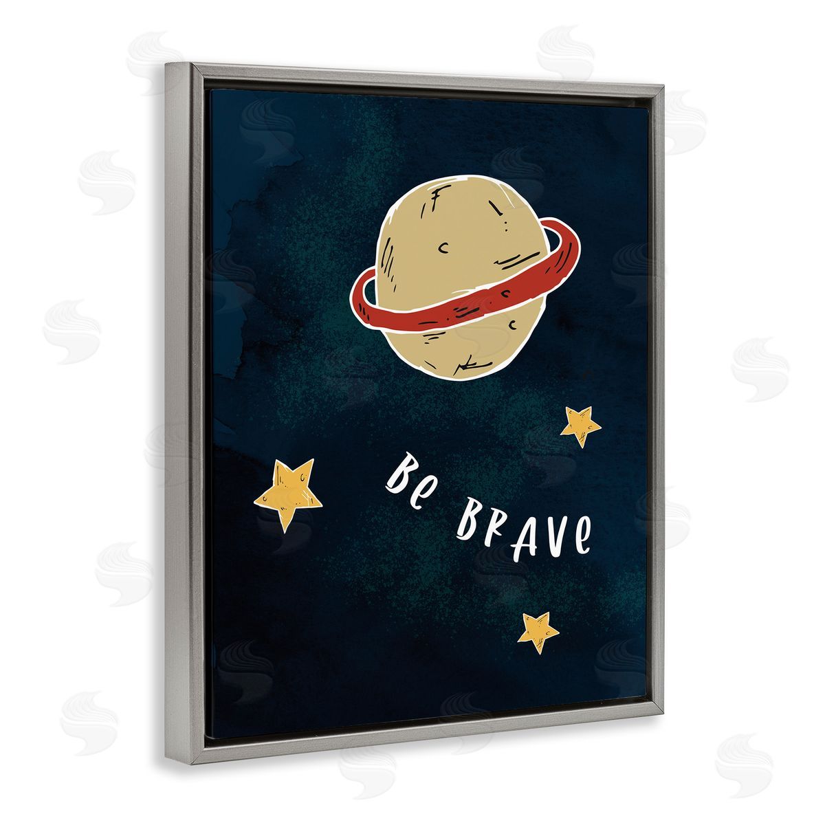 Stupell Studio Be Brave Motivational Phrase Planet and Stars