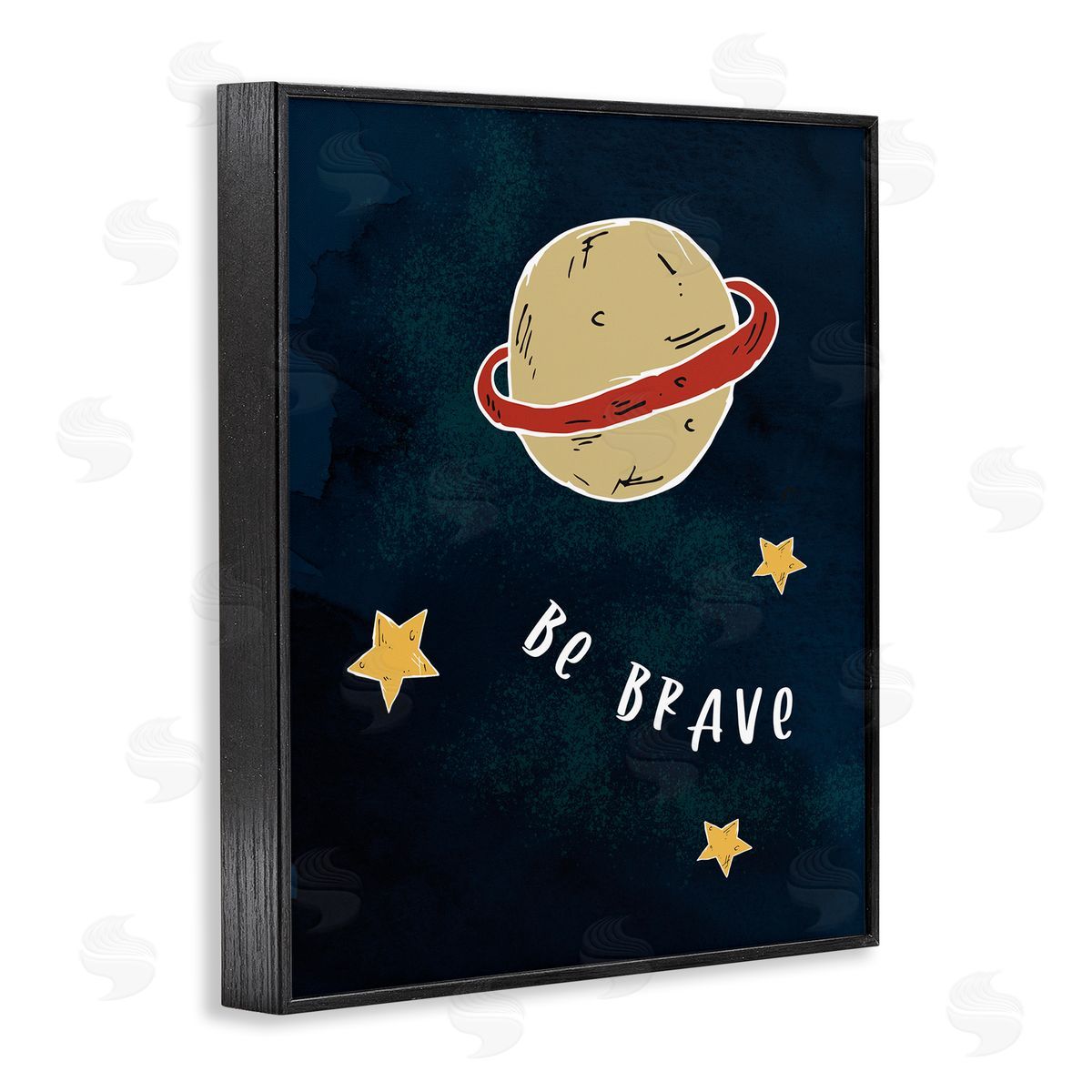 Stupell Studio Be Brave Motivational Phrase Planet and Stars