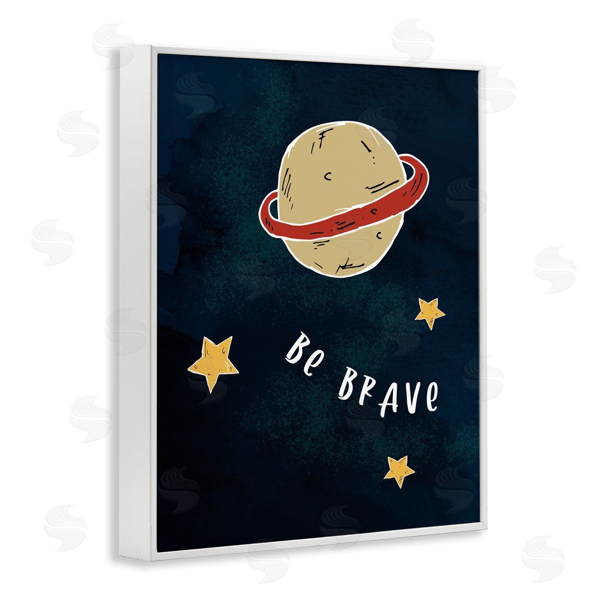 Stupell Studio Be Brave Motivational Phrase Planet and Stars