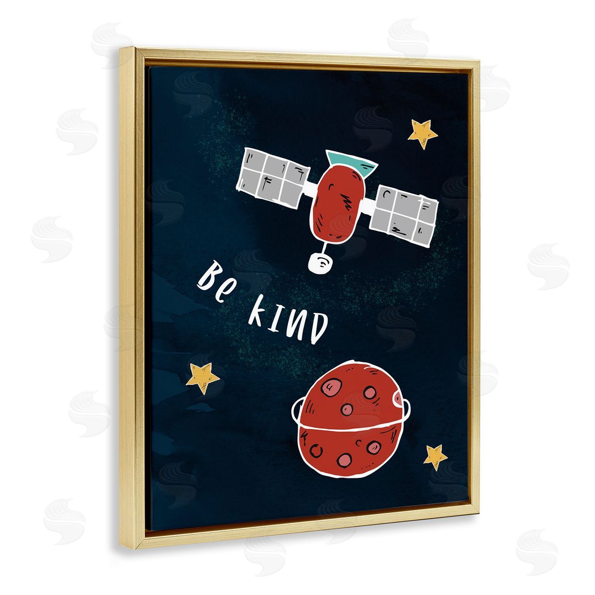 Stupell Studio Be Kind Phrase Red Planet Satellite and Stars