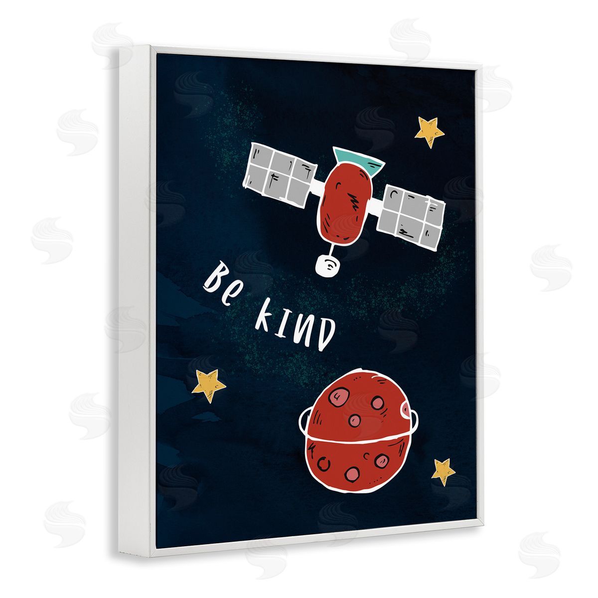 Stupell Studio Be Kind Phrase Red Planet Satellite and Stars