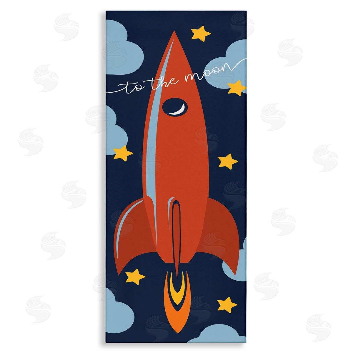 Stupell Studio To The Moon Quote Whimsical Rocket Ship Space