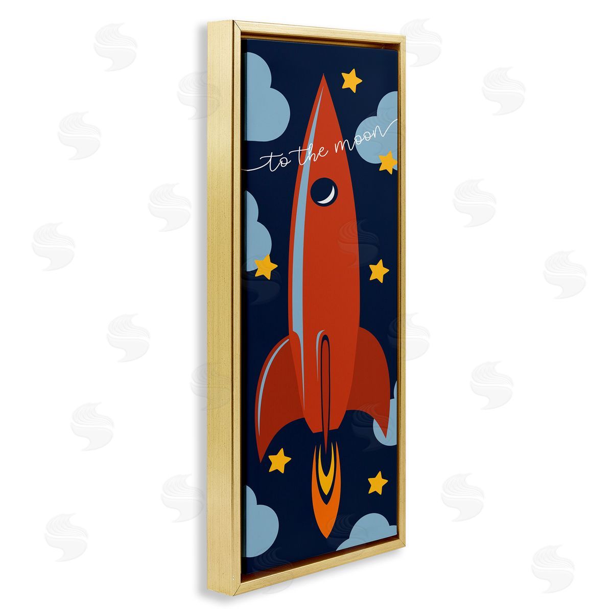 Stupell Studio To The Moon Quote Whimsical Rocket Ship Space