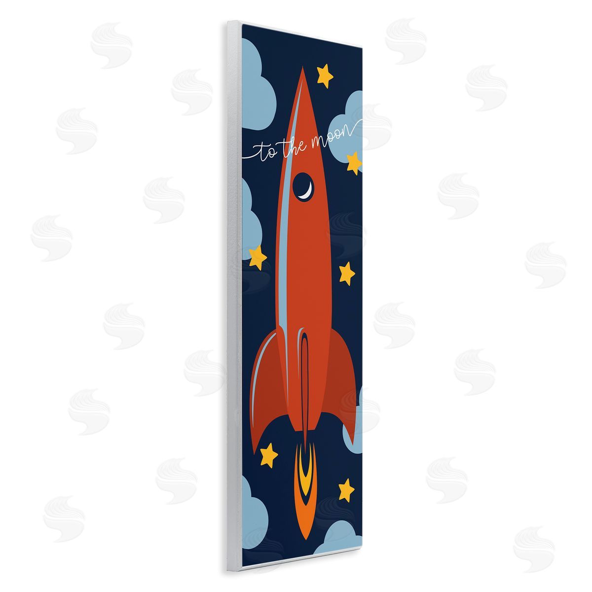 Stupell Studio To The Moon Quote Whimsical Rocket Ship Space