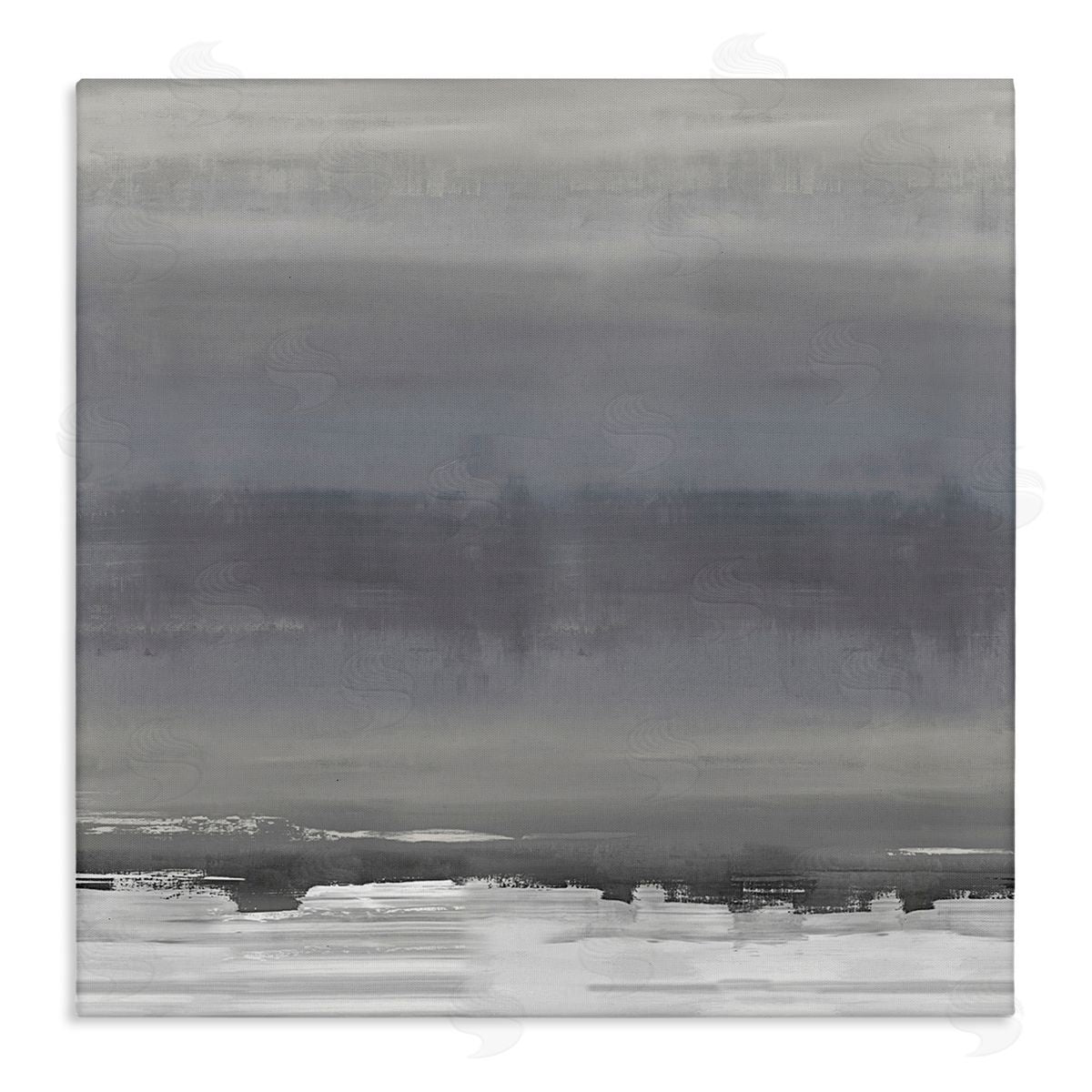 Rachel Springer Abstract Greyscale Avante-Garde Industrial Landscape Stretched Canvas Wall Art Print