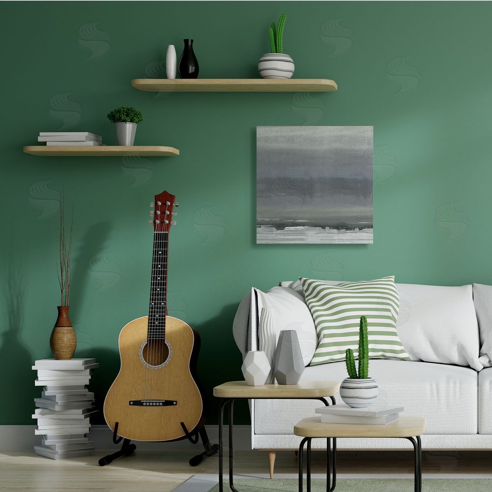 Rachel Springer Abstract Greyscale Avante-Garde Industrial Landscape Canvas Wall Art in Room