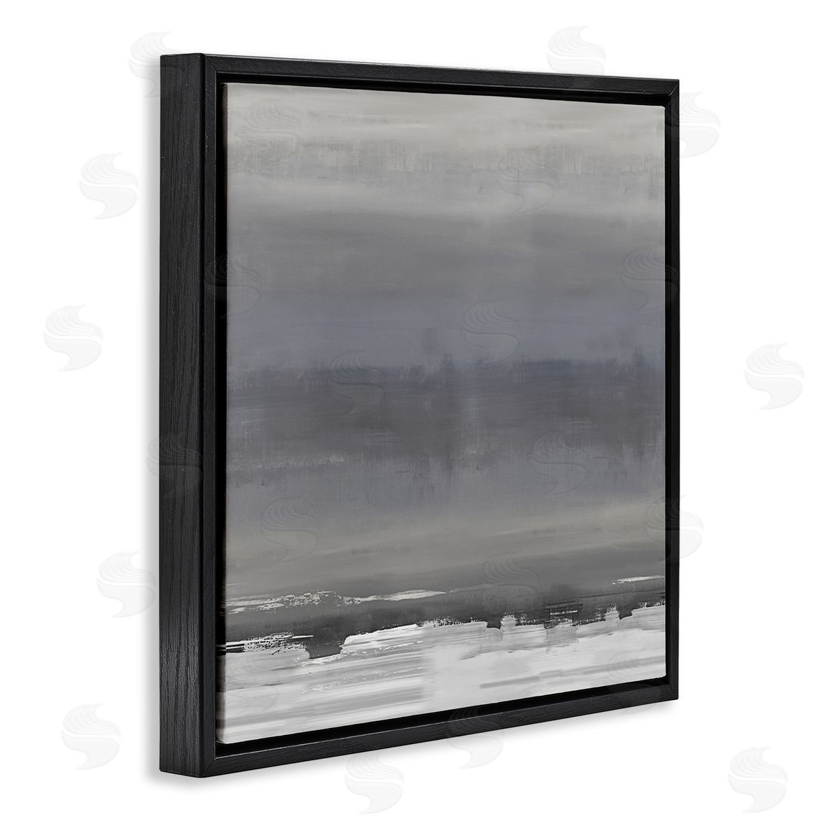 Rachel Springer Abstract Greyscale Avante-Garde Industrial Landscape Black Floating Frame Canvas Wall Art Print