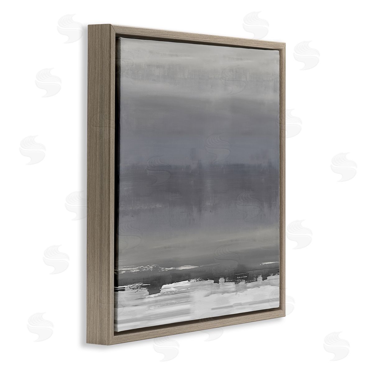 Rachel Springer Abstract Greyscale Avante-Garde Industrial Landscape Brown Floating Frame Canvas Wall Art Print