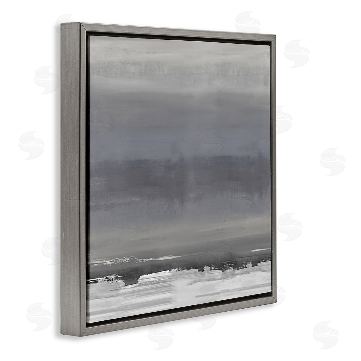Rachel Springer Abstract Greyscale Avante-Garde Industrial Landscape Gray Floating Frame Canvas Wall Art Print