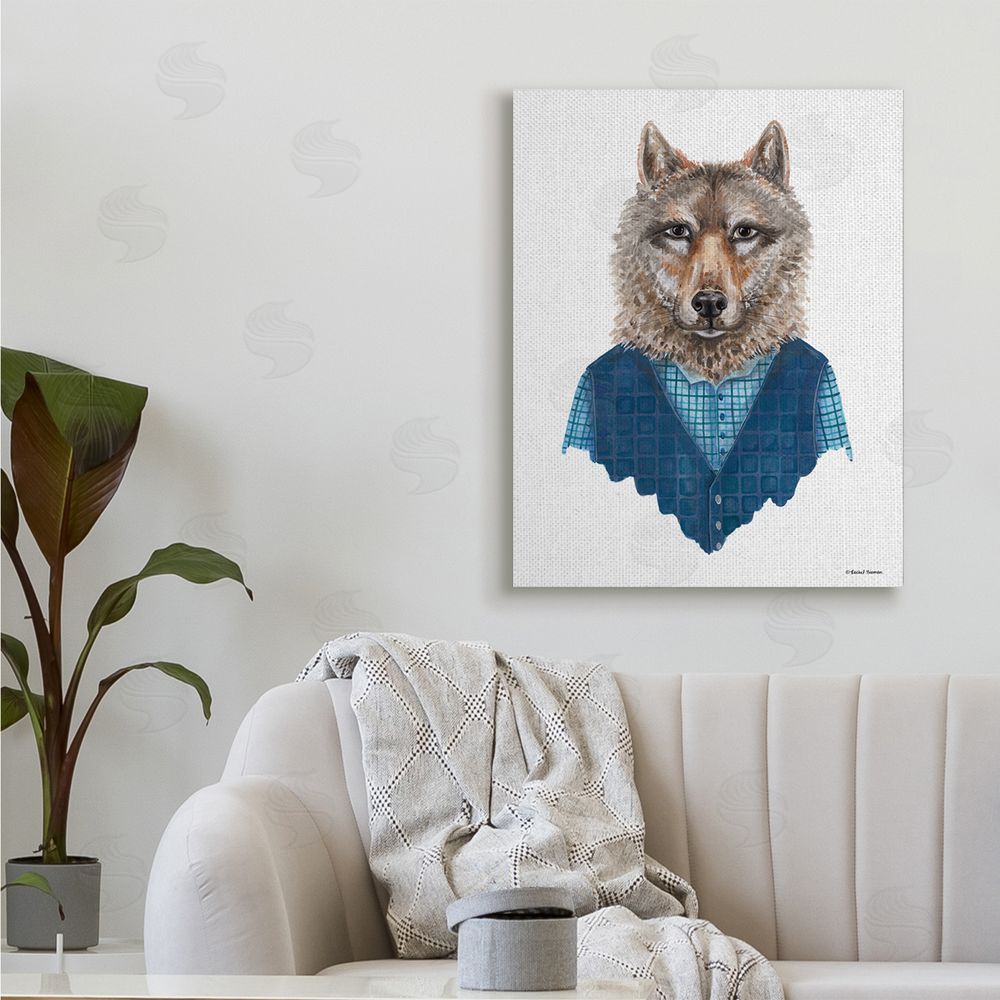 Rachel Nieman Wolf In Human Clothing Plaid Patterned Shirt Vest