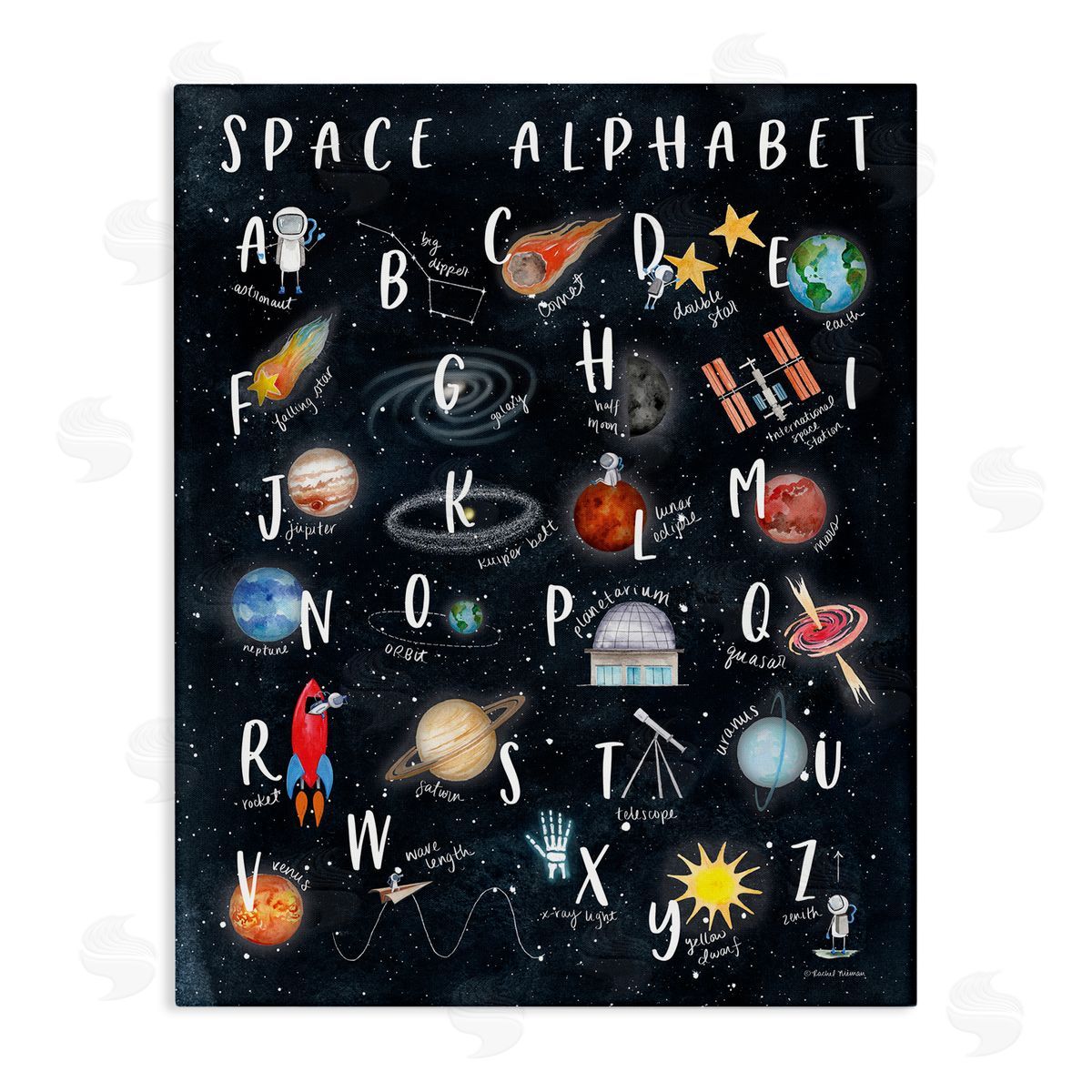 Rachel Nieman Space Alphabet Playful Big Dipper Earth Galaxy