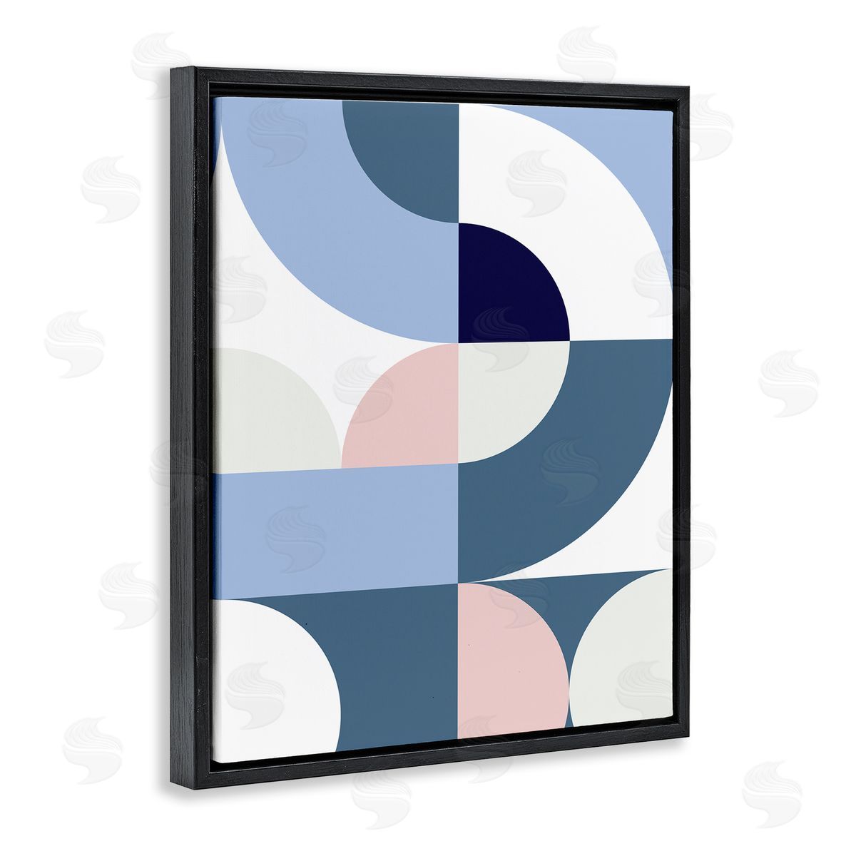 Seven Trees Design Collage of Abstract Curves Blue Pink Beige