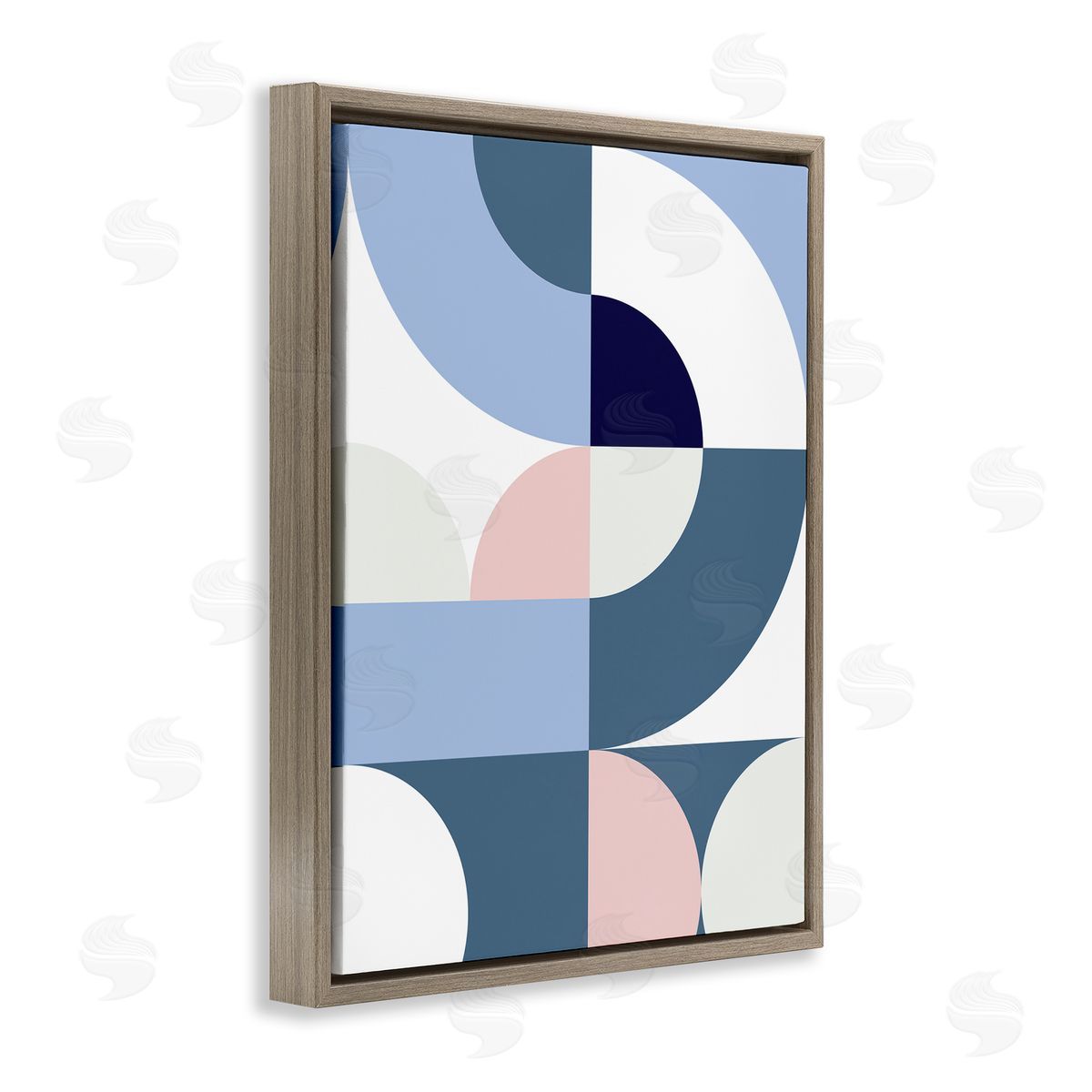 Seven Trees Design Collage of Abstract Curves Blue Pink Beige