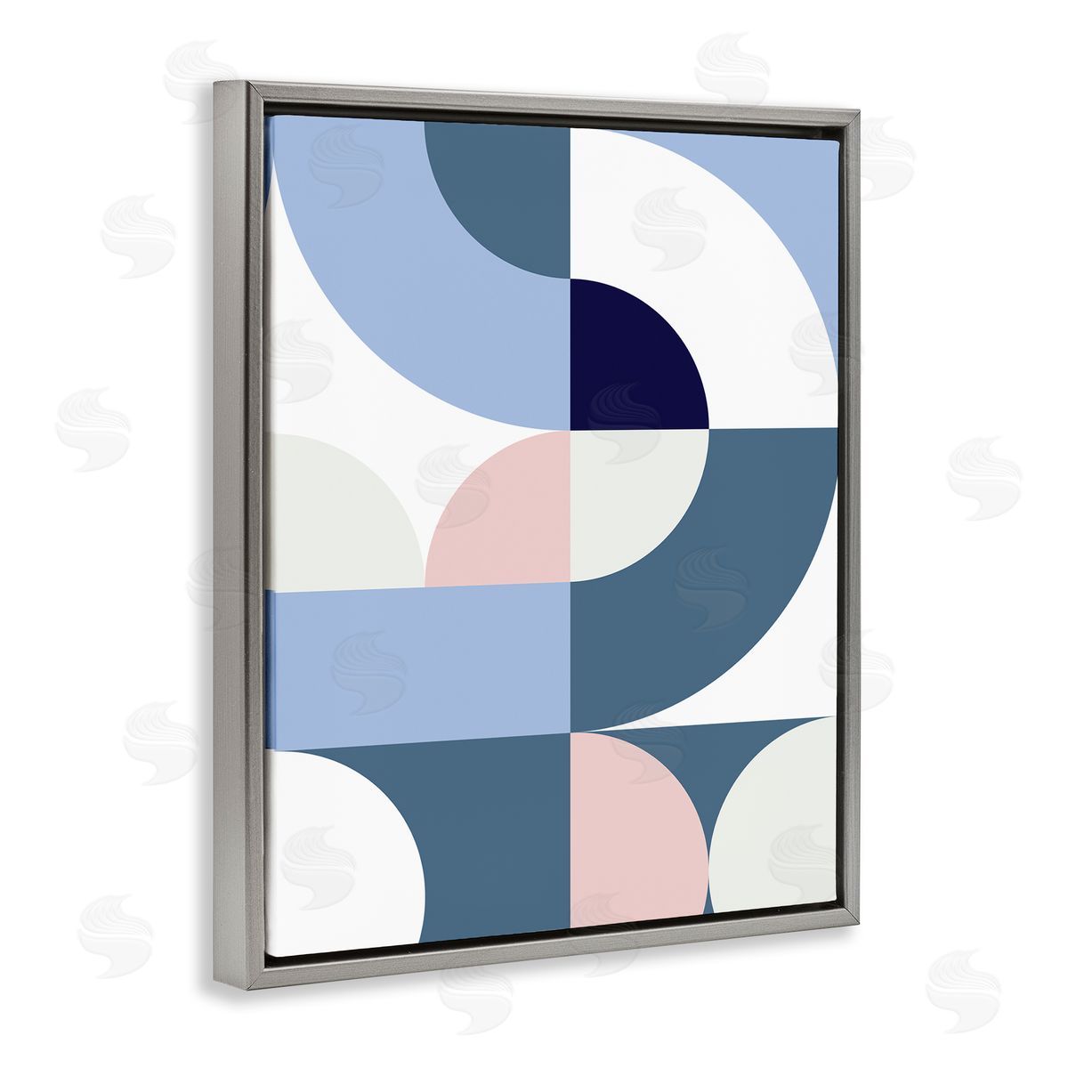 Seven Trees Design Collage of Abstract Curves Blue Pink Beige