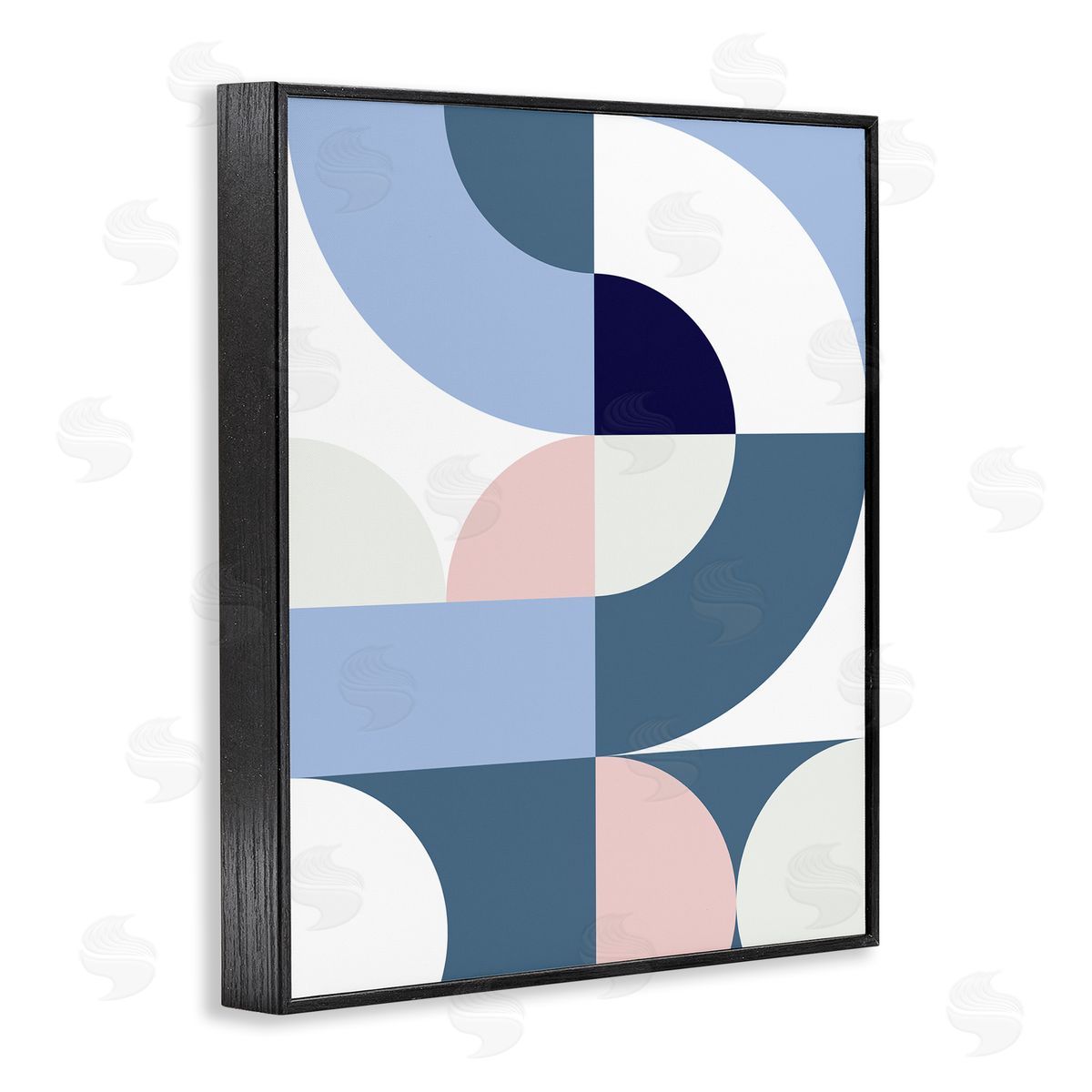 Seven Trees Design Collage of Abstract Curves Blue Pink Beige