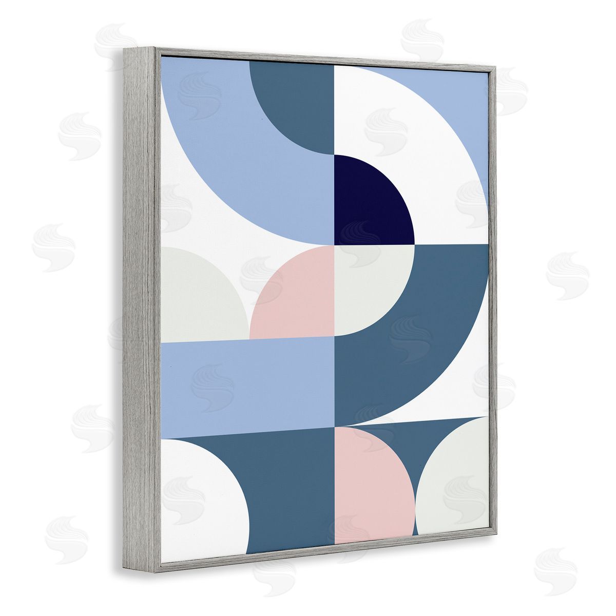 Seven Trees Design Collage of Abstract Curves Blue Pink Beige
