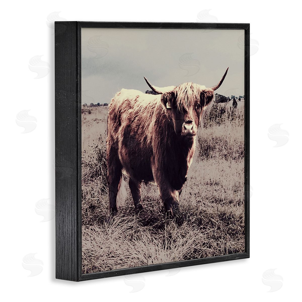 Farm Cattle Rustic Vintage Styling Black Frame Print Wall Art, Home Decor by SD Graphics Studio