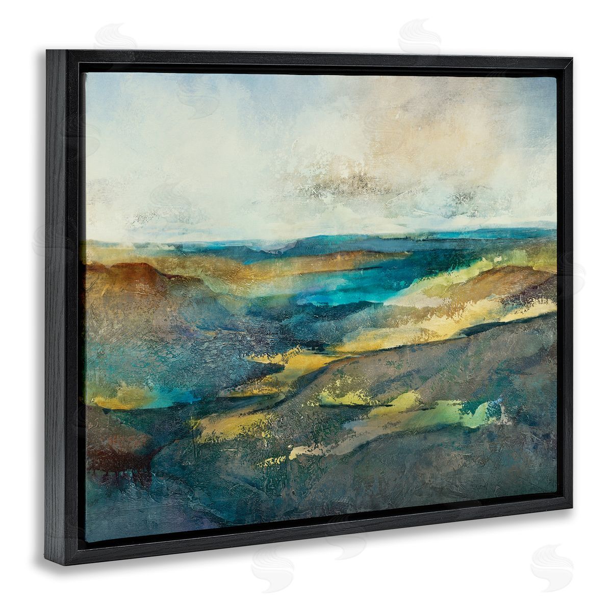 Scott Brems Abstract Nautical Cliff Landscape Blue Green Hills