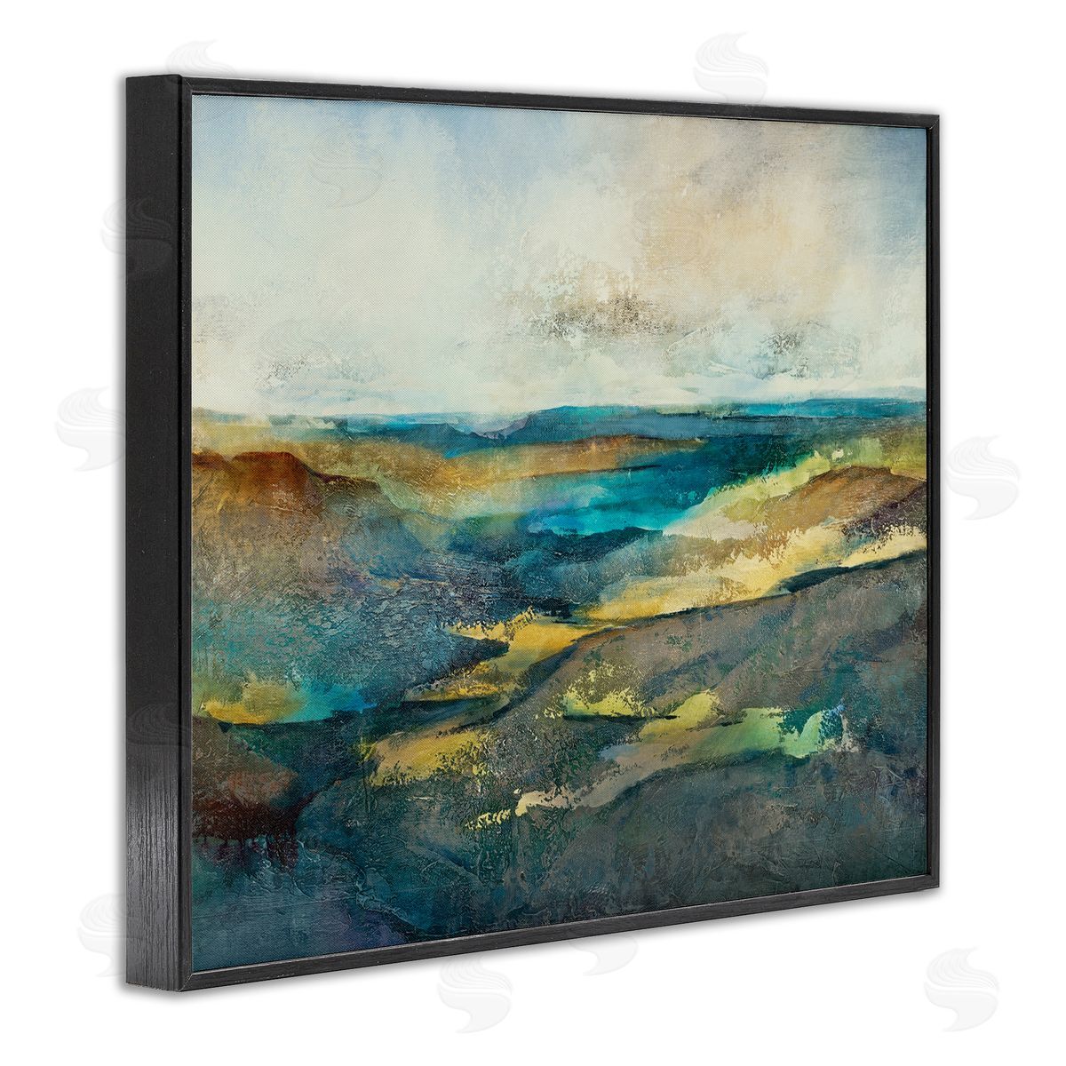 Scott Brems Abstract Nautical Cliff Landscape Blue Green Hills