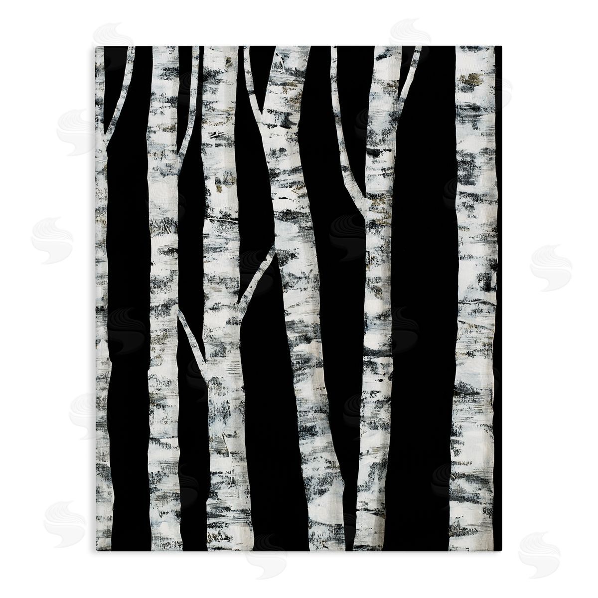 Ruth fr_sideomstein Black White Modern Birch Trees Dark Forest