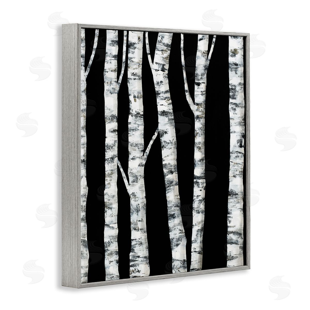 Ruth fr_sideomstein Black White Modern Birch Trees Dark Forest