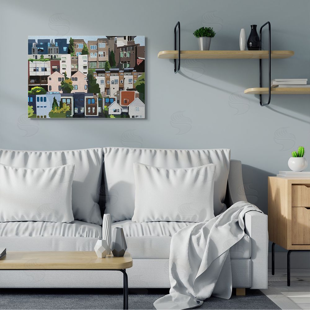 Beth Ann Lawson Urban Apartments Cityscape Colorful Abstract Trees