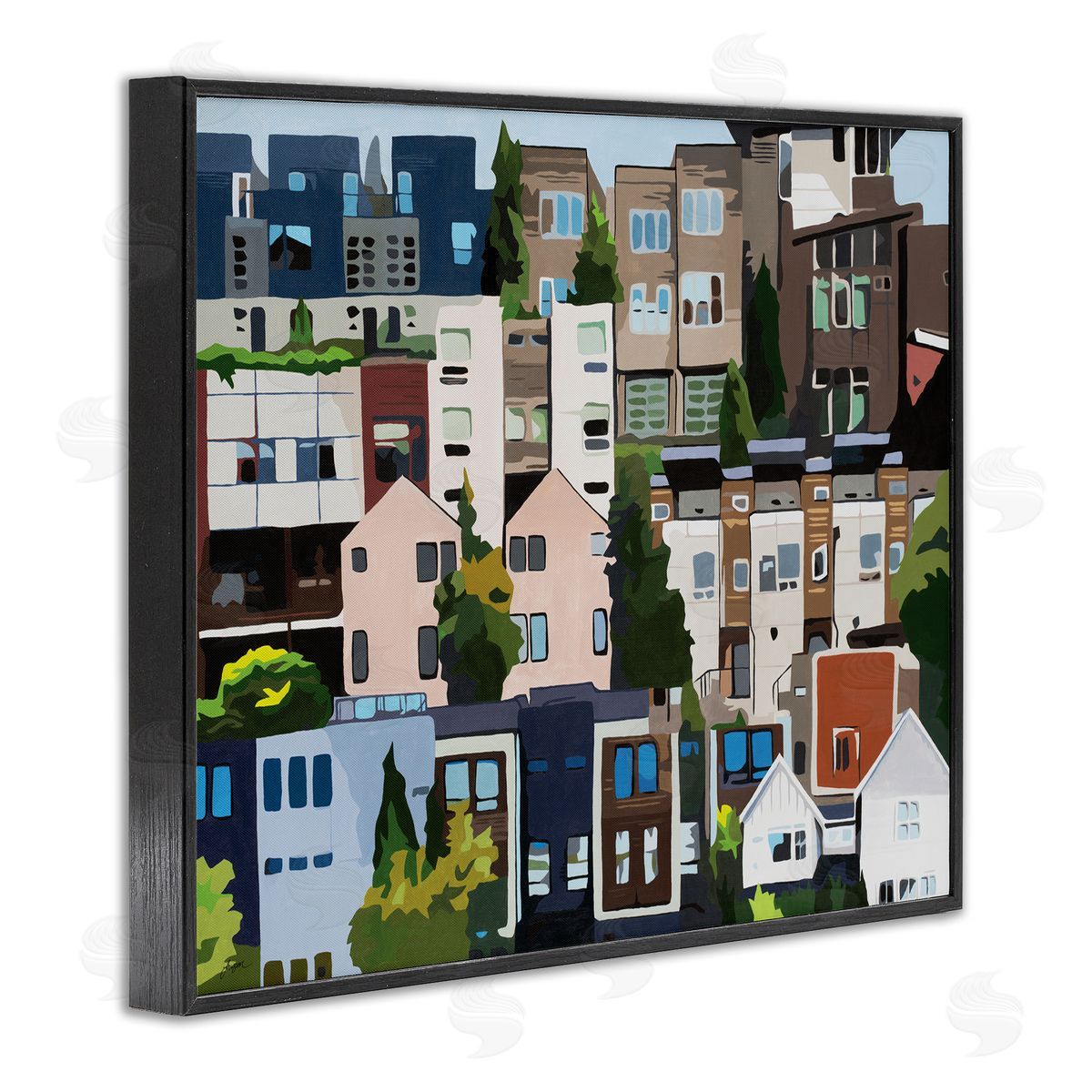 Beth Ann Lawson Urban Apartments Cityscape Colorful Abstract Trees