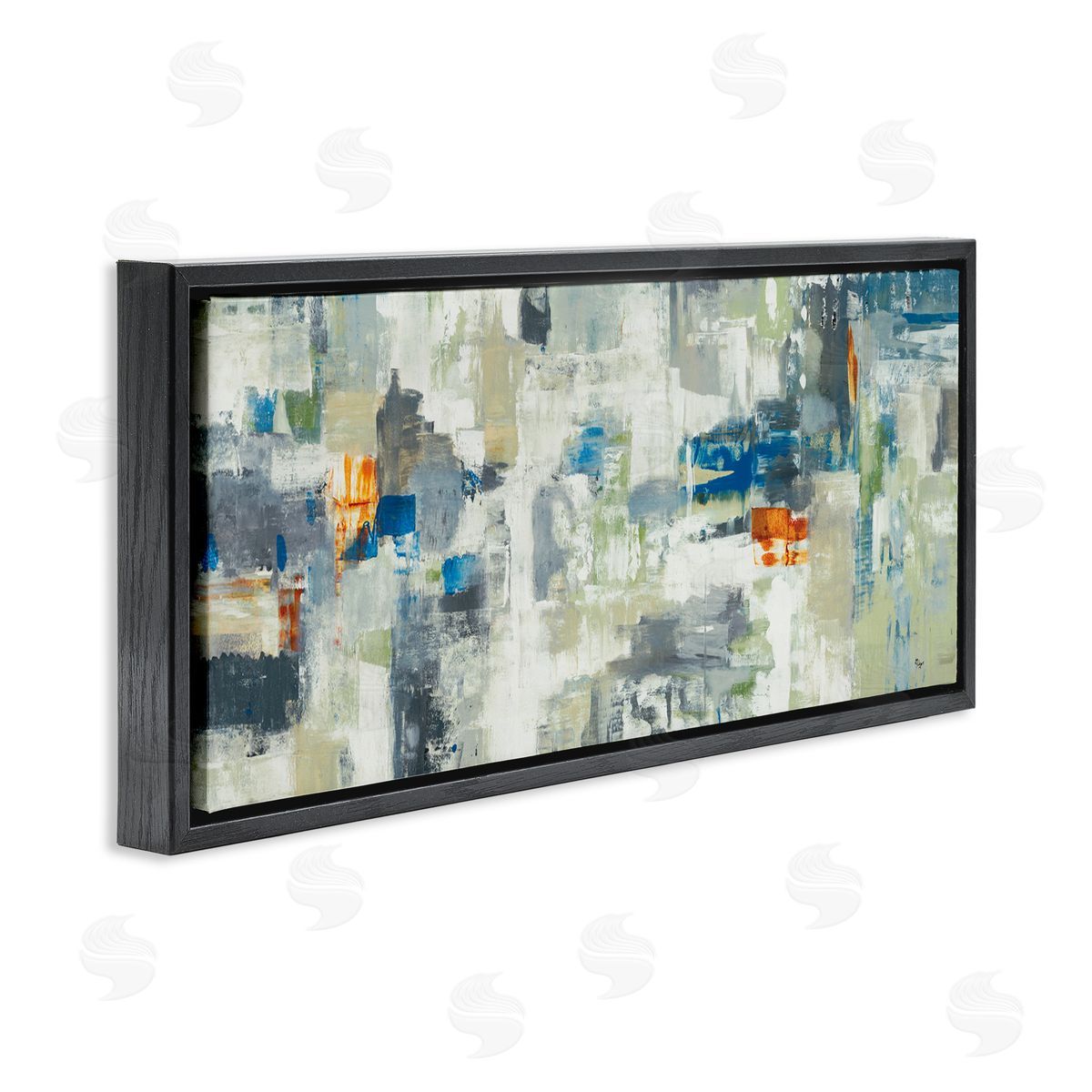 Lisa Ridgers Industrial Abstract Cityscape Muted Grey Blue Squares
