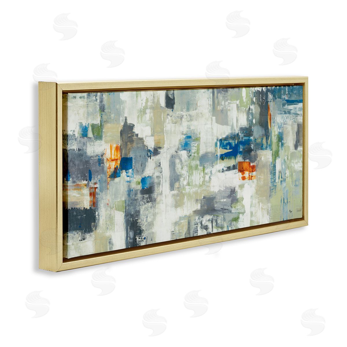 Lisa Ridgers Industrial Abstract Cityscape Muted Grey Blue Squares